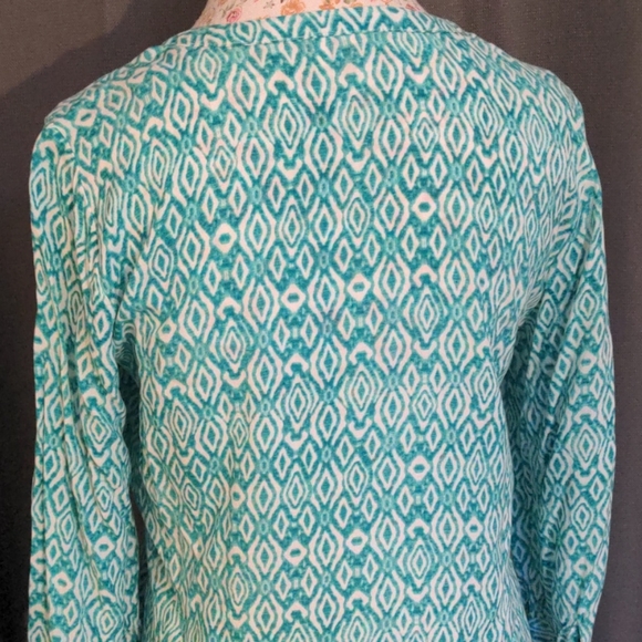 Turquoise white tunic top - great for Easter! - Picture 5 of 5